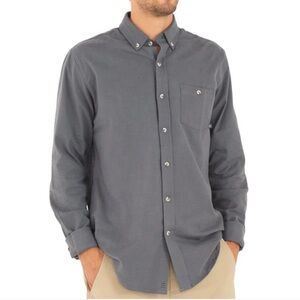 Free Fly Men’s Bamboo Flannel Button Up Shirt Size Large Blue Dusk